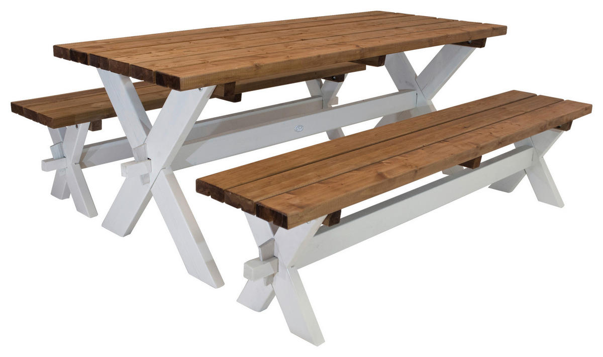 AXI Picknicktisch Celine braun Holz B/H/T: ca. 112x70x177 cm Celine - braun/weiß (112,00/70,00/177,00cm) - AXI