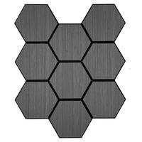 Wandpaneel grau B/H: ca. 55x65 cm Wandpaneel_neutral_Furnier_Hexagon - grau (55,00/65,00cm)