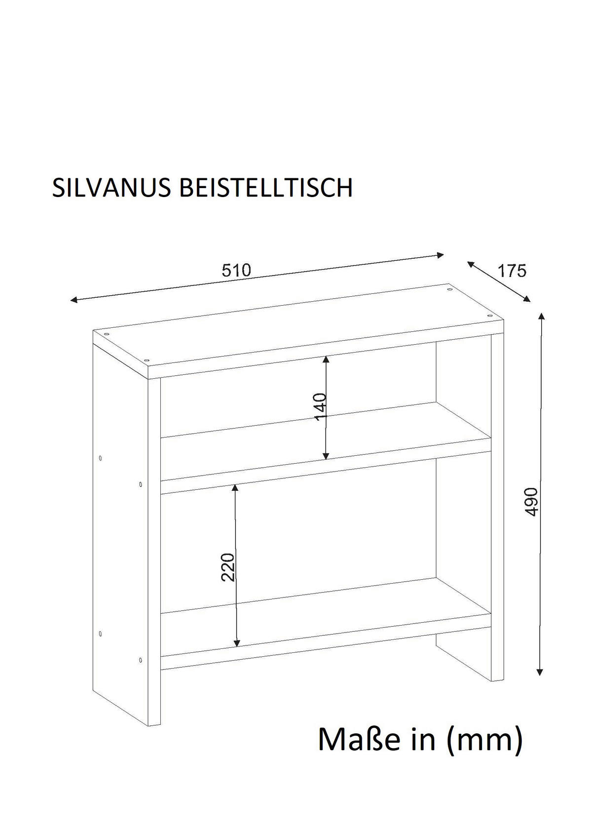 Beistelltisch Silvanus weiß Spanplatte B/H/T: ca. 51x49x17,5 cm Silvanus - weiß (51,00/49,00/17,50cm) - moebel17