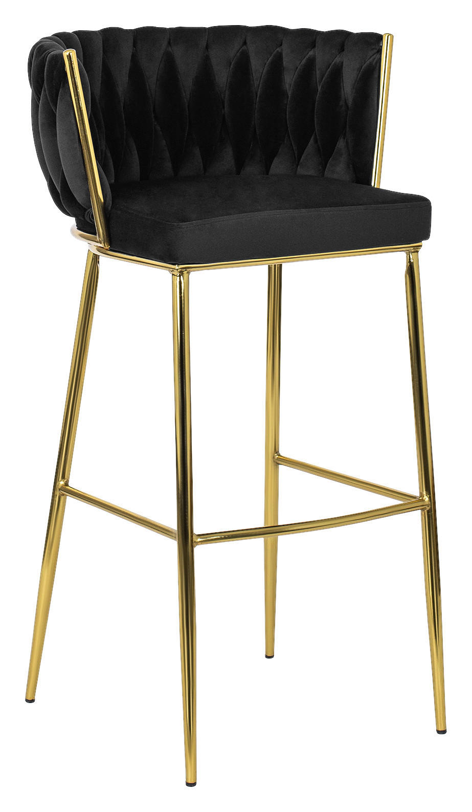 Barhocker FLORES schwarz Velourstoff B/H/T: ca. 60x104,5x56 cm FLORES - schwarz (60,00/104,50/56,00cm) - WIPMEB
