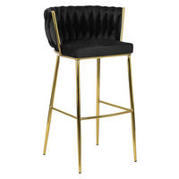 Barhocker FLORES schwarz Velourstoff B/H/T: ca. 60x104,5x56 cm FLORES - schwarz (60,00/104,50/56,00cm) - WIPMEB