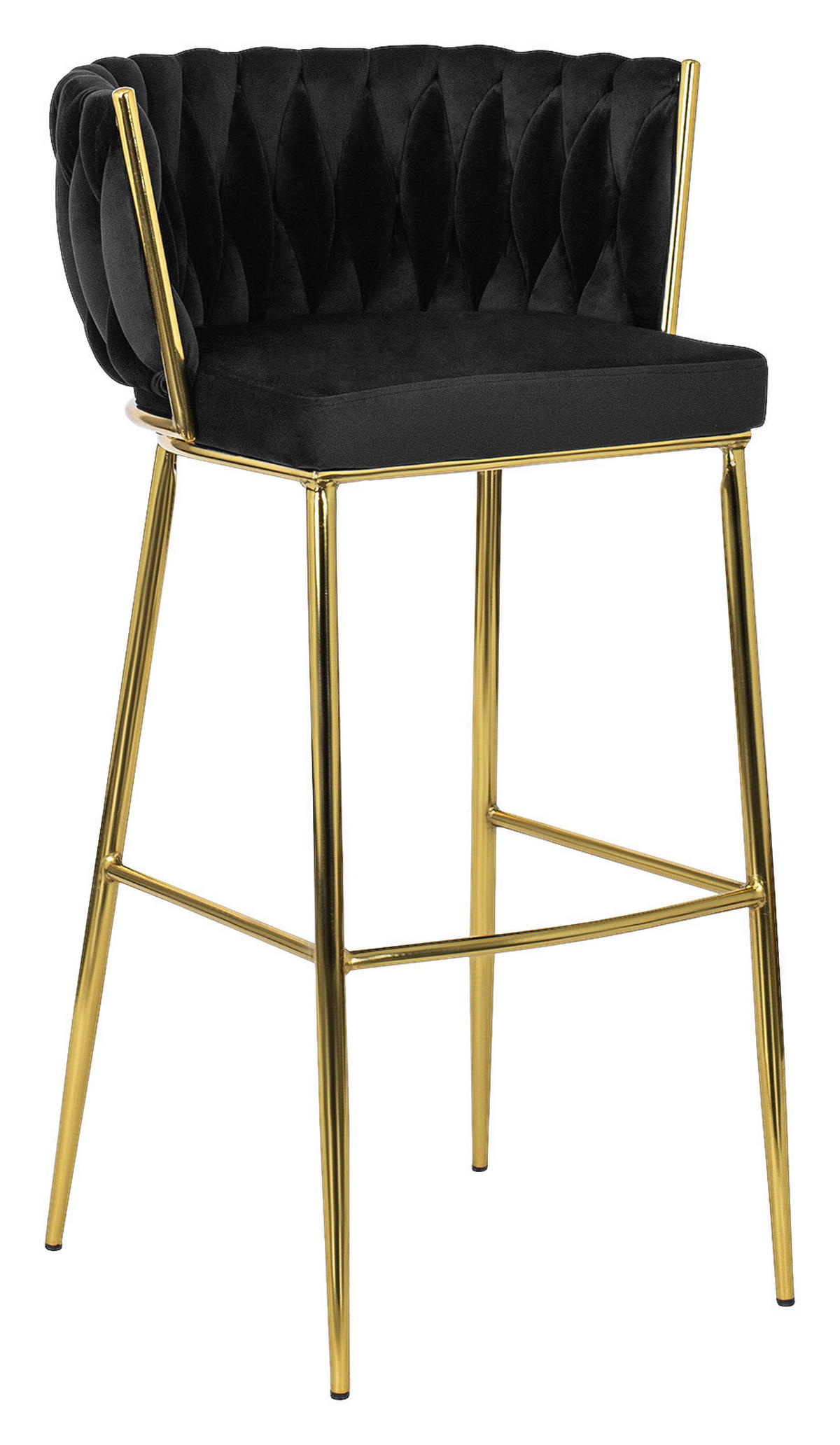 Barhocker FLORES schwarz Velourstoff B/H/T: ca. 60x104,5x56 cm FLORES - schwarz (60,00/104,50/56,00cm) - WIPMEB