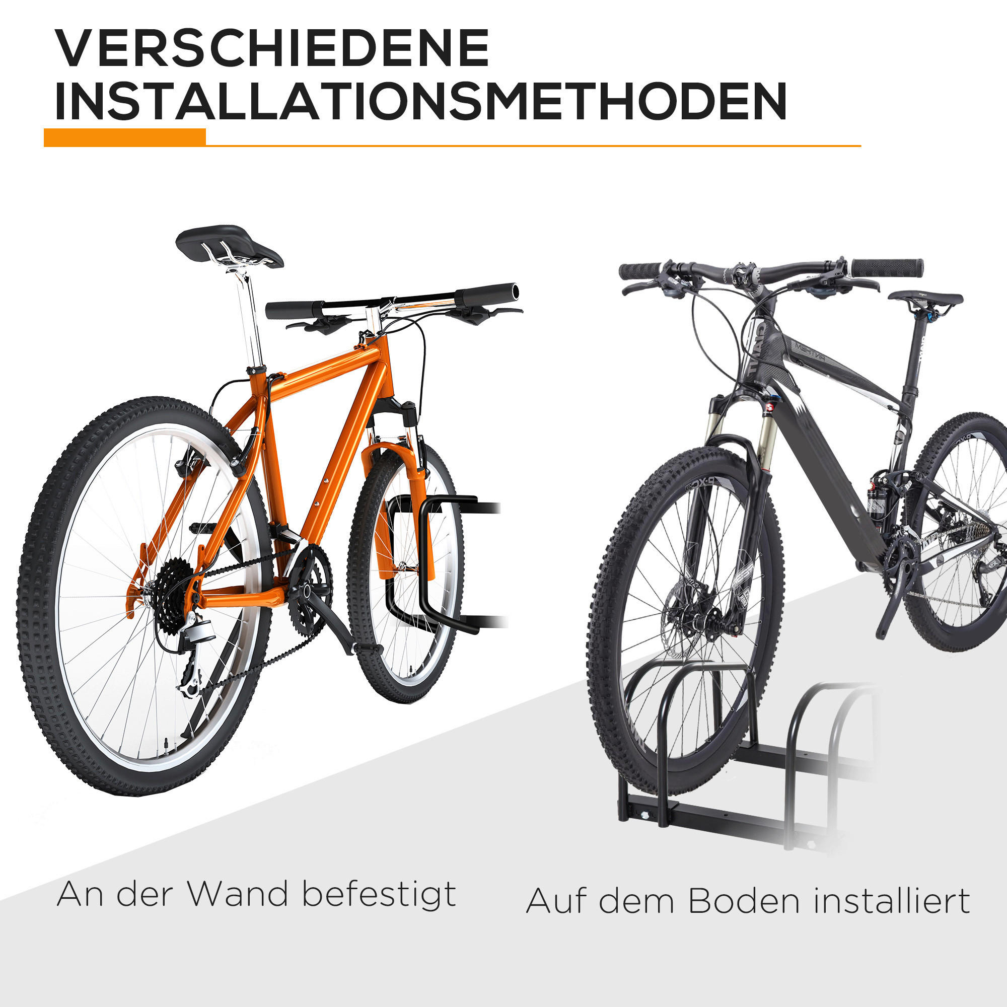 HOMCOM Fahrrad-Zubehör schwarz schwarz B/H/L: ca. 33x179x27 cm Fahrradhalter - schwarz (27,00/33,00/179,00cm) - HOMCOM