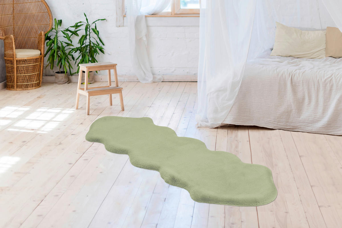 Arte Espina Hochflorteppich Rabbit Double Sheepskin 325 mint B/L: ca. 60x180 cm Rabbit Double Sheepskin 325 - mint (60,00/180,00cm) - Arte Espina