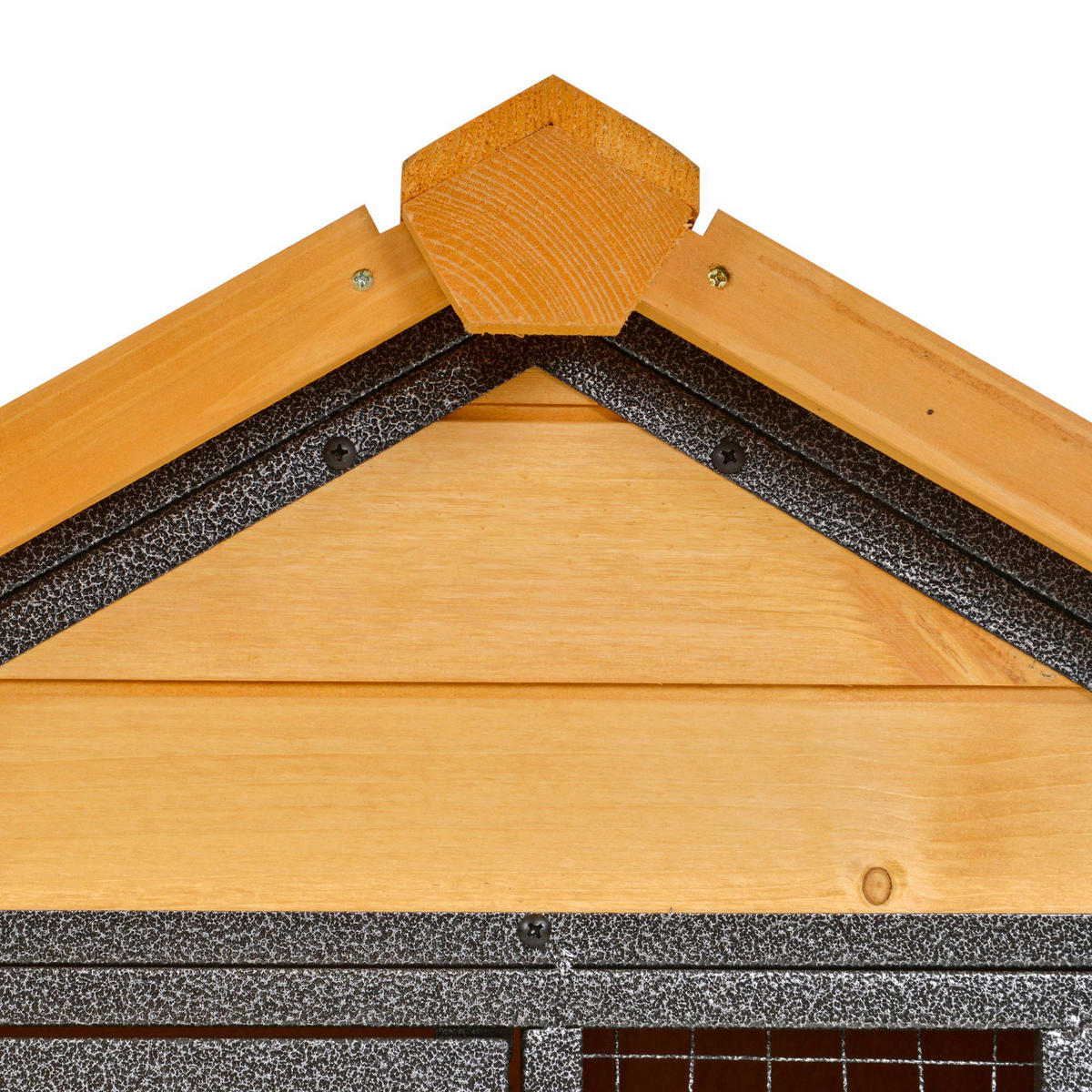 PawHut Stall dunkelgrau Holz B/H/L: ca. 63x122x92 cm Kaninchenstall - gelb/dunkelgrau (92,00/63,00/122,00cm) - PawHut