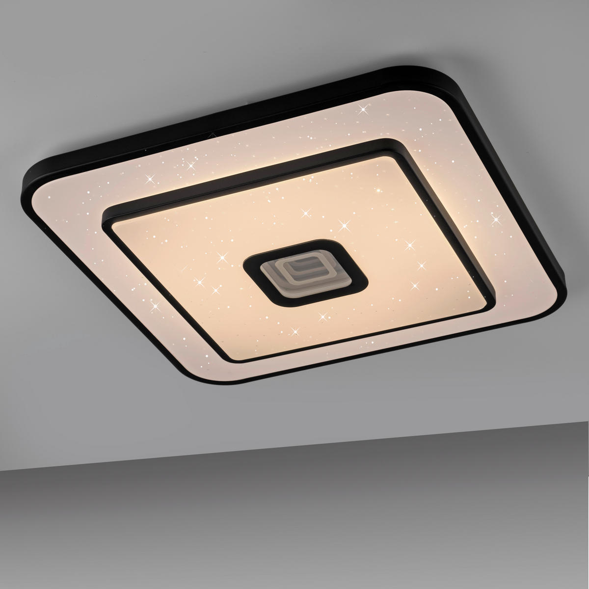 Just Light LED-Deckenleuchte schwarz B/H/L: ca. 48x7,5x48 cm LED-Deckenleuchte_Turanus - schwarz (48,00/48,00/7,50cm) - Just Light