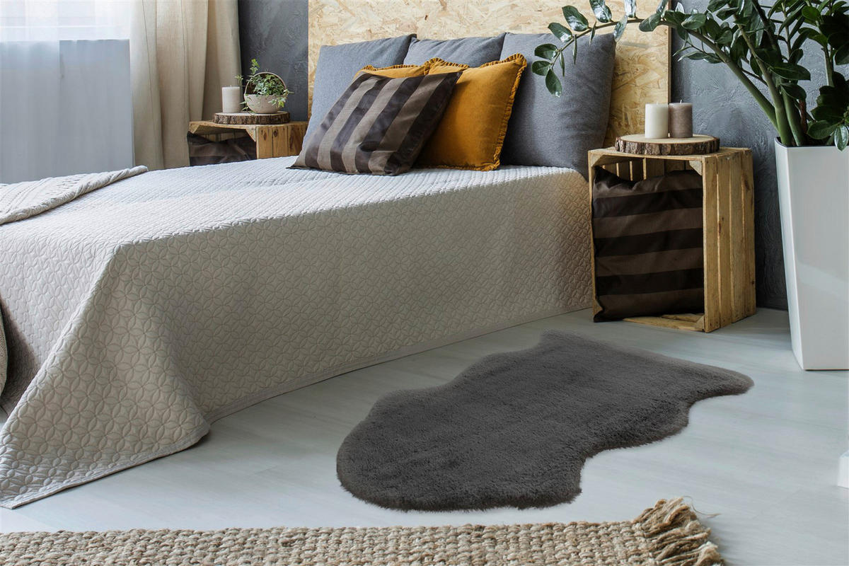 Kayoom Hochflorteppich Estonia - Kunda grau B/L: ca. 60x90 cm Estonia - Kunda - grau (60,00/90,00cm) - Kayoom