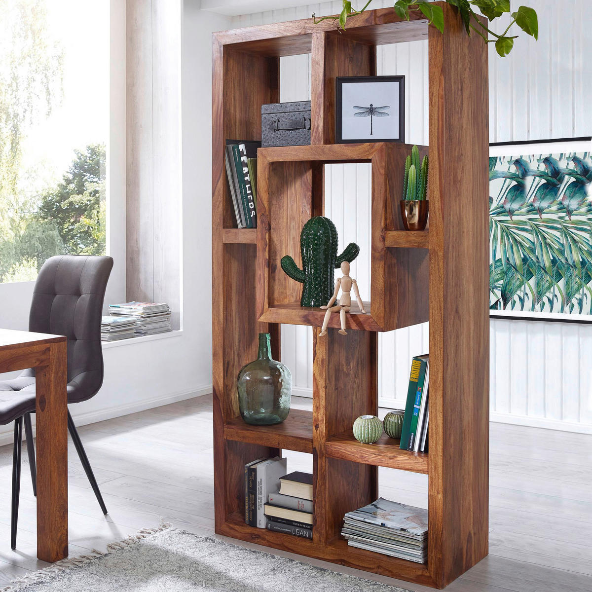 Regal natur B/H/T: ca. 105x180x35 cm Bücherregal - natur (105,00/180,00/35,00cm) - Wohnling