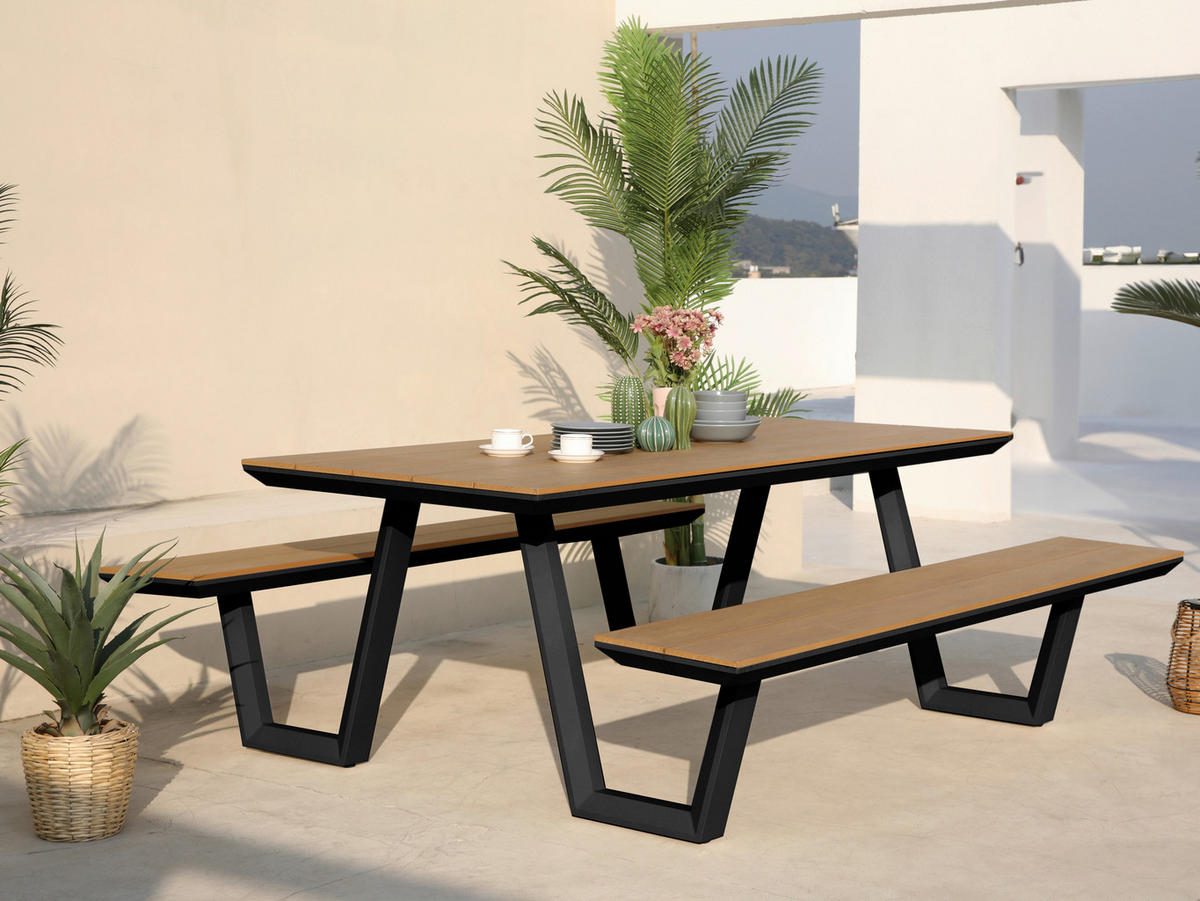 AXI Outdoor Living Picknicktisch Nori braun Metall B/H/L: ca. 190x75x200 cm Nori - braun/anthrazit (200,00/190,00/75,00cm) - AXI Outdoor Living