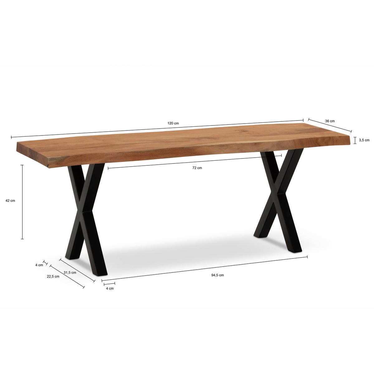 Sitzbank B/H/T: ca. 120x46x40 cm Garderobenbank - (120,00/46,00/40,00cm) - Wohnling