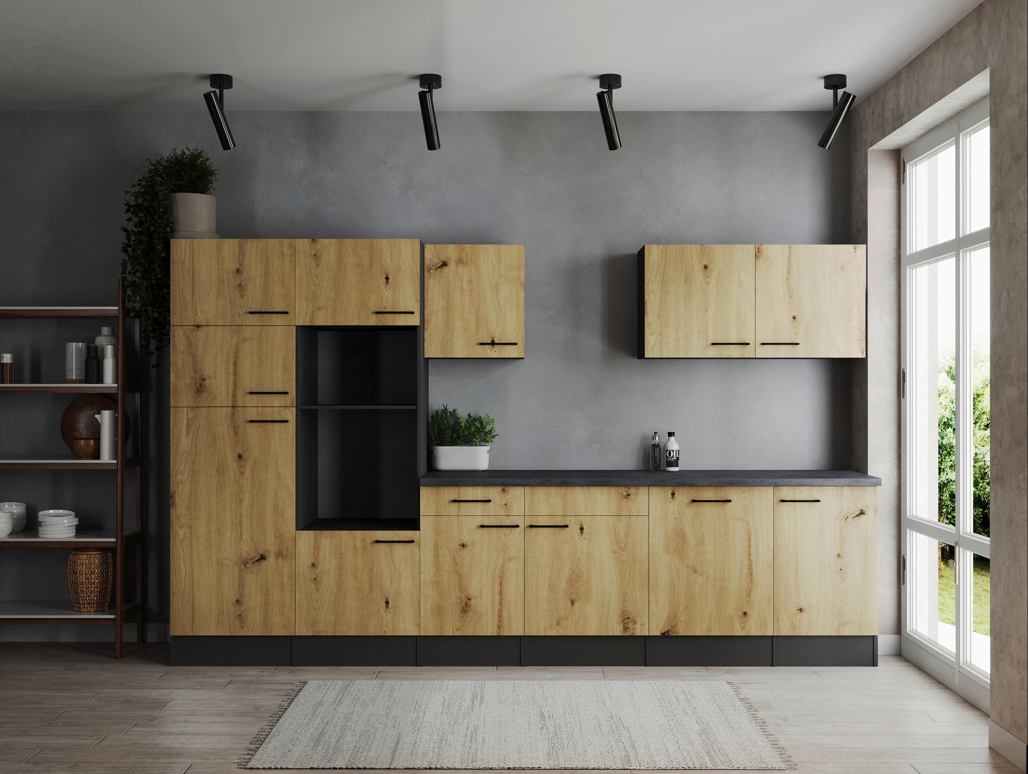 Küchenblock Oliver B/H/T: ca. 340x205x60 cm Oliver - granit/grau (340,00/205,00/60,00cm) - Respekta