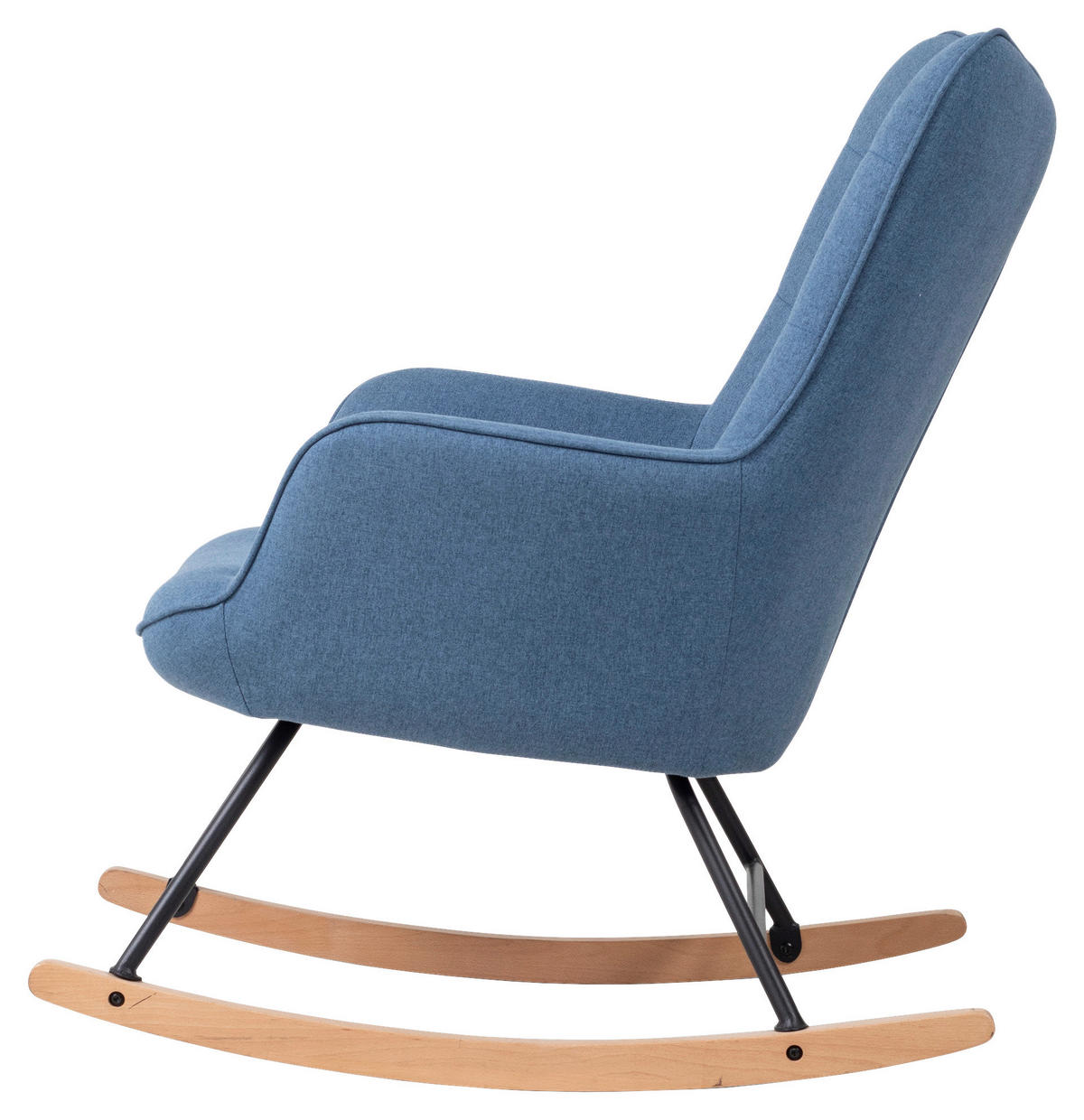 byLIVING Schaukelstuhl RICHIE blau schwarz natur Webstoff Metall Buche B/H/T: ca. 72x92x92 cm RICHIE - blau/natur (72,00/92,00/92,00cm) - byLIVING