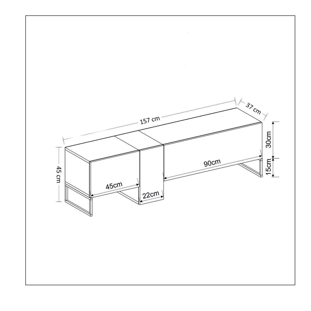 TV-Lowboard 9161 anthrazit Saphir B/H/T: ca. 157x45x37 cm 9161 - Saphir/anthrazit (157,00/45,00/37,00cm) - moebel17