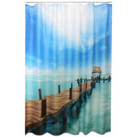 Duschvorhang blau weiß braun Kunststoff B/L: ca. 180x200 cm Duschvorhang_Steg_ACUS - blau/braun (180,00/200,00cm) - Acus