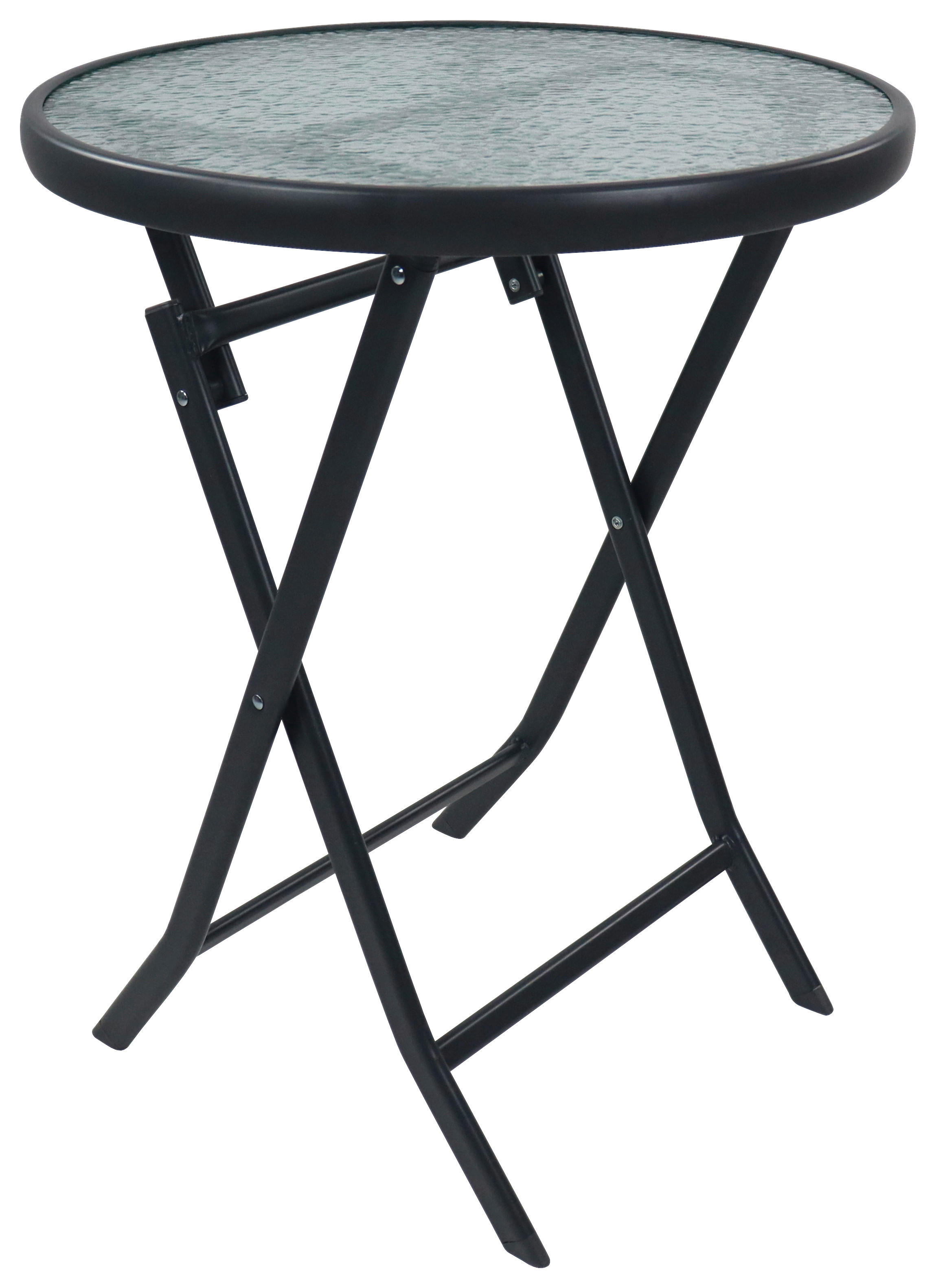 VCM Gartentisch anthrazit Metall B/H/L: ca. 55x70x55 cm Gartentisch rund klappbar Sonlas - anthrazit (55,00/55,00/70,00cm) - VCM