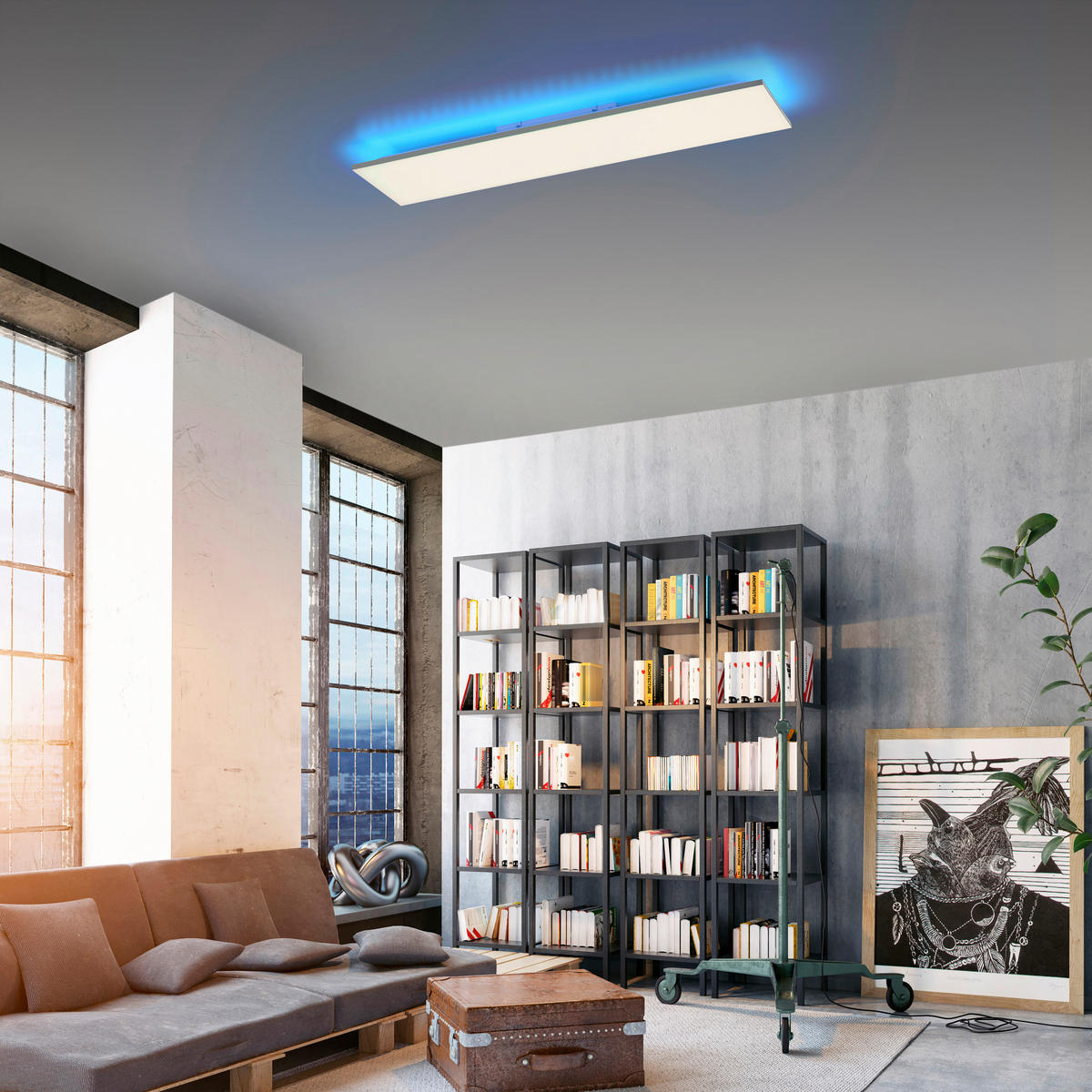 Just Light LED-Deckenleuchte weiß B/H/L: ca. 25x6,2x100 cm 2 Brennstellen LED-Deckenleuchte_Floki - weiß (100,00/25,00/6,20cm) - Just Light