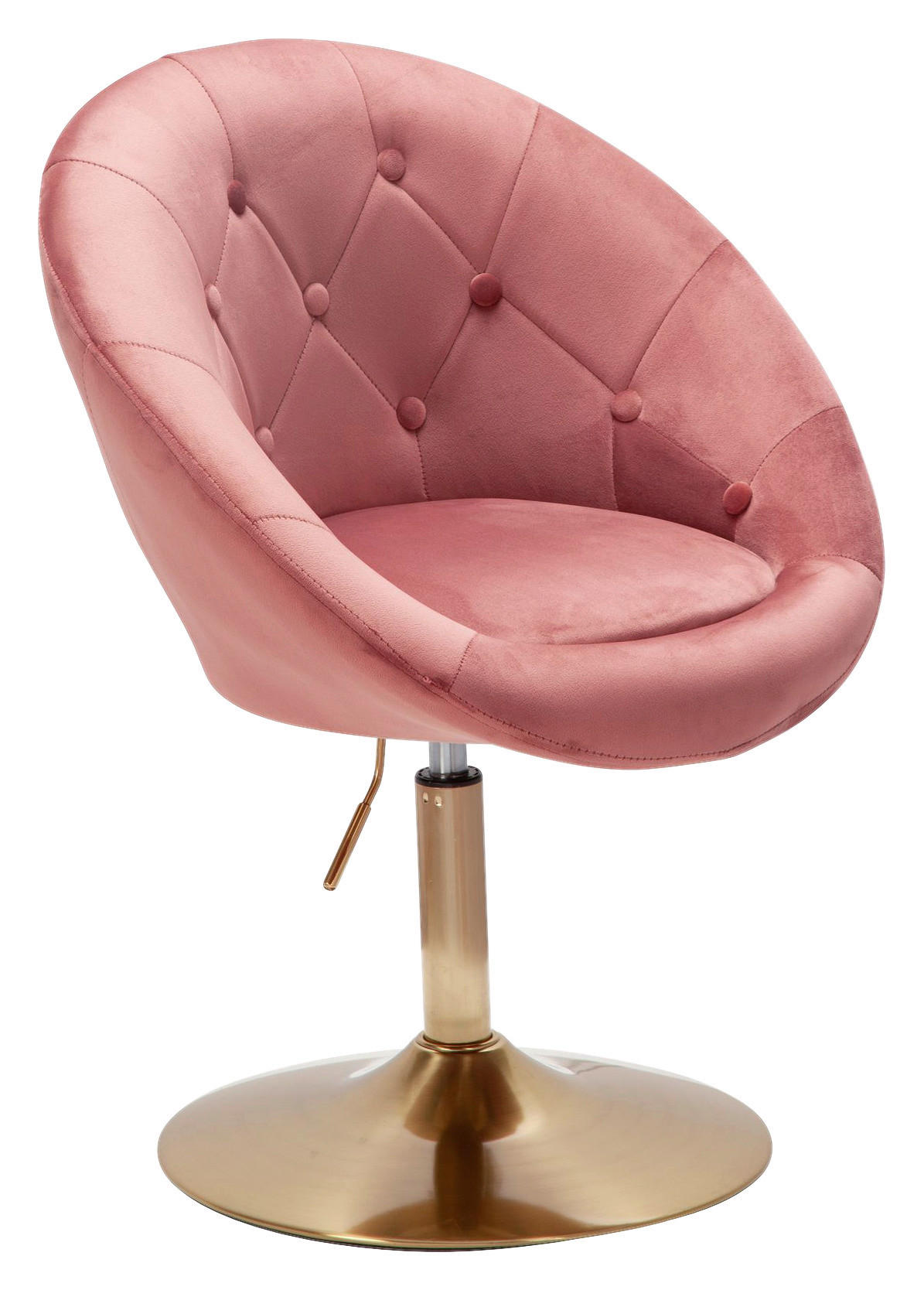 Wohnling Sessel rosa gold Samt Eisen B/H/T: ca. 67x80x62 cm Loungesessel - gold/rosa (67,00/80,00/62,00cm) - Wohnling
