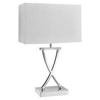 Searchlight Tischlampe Chrom weiß Stahl B/H/L: ca. 20x48,5x31 cm E14 1 Brennstellen Club - weiß/Chrom (31,00/20,00/48,50cm) - Searchlight