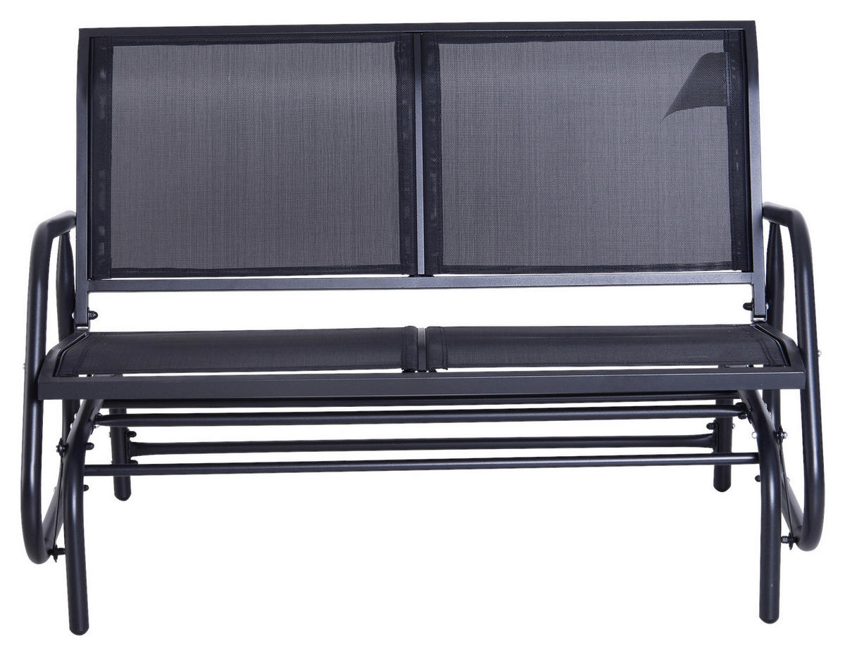 HOMCOM Schaukelbank schwarz Stahl B/H/L: ca. 123x88x80 cm Schaukelbank - schwarz (80,00/123,00/88,00cm) - HOMCOM