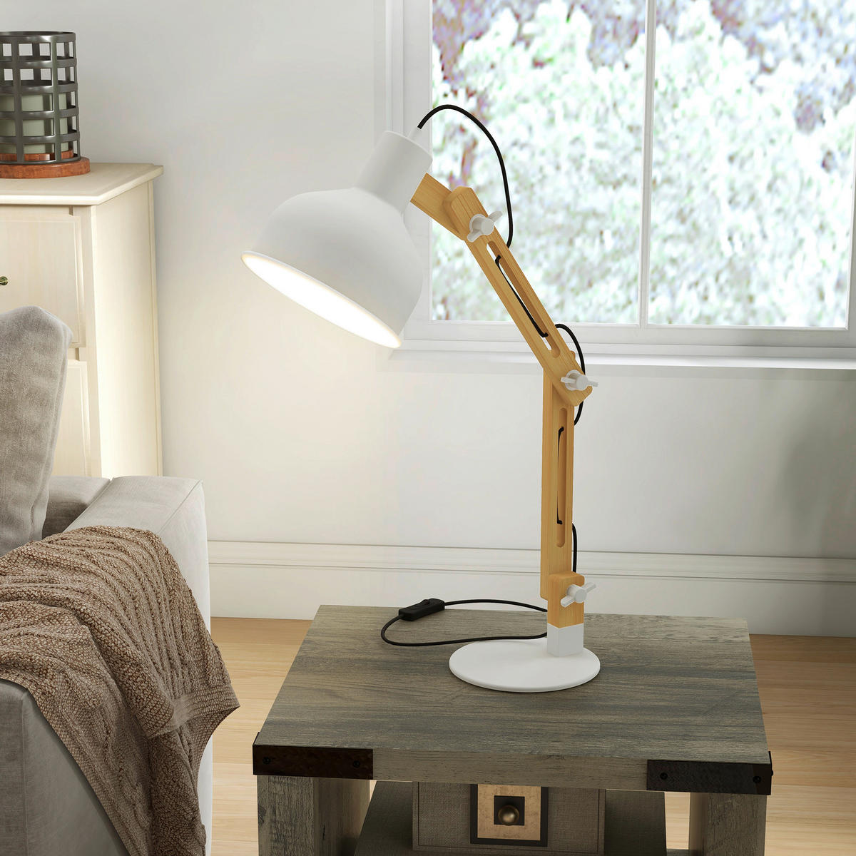 HOMCOM Schreibtischleuchte Schreibtischlampe - weiß (50,00/15,50/36,00cm) - HOMCOM