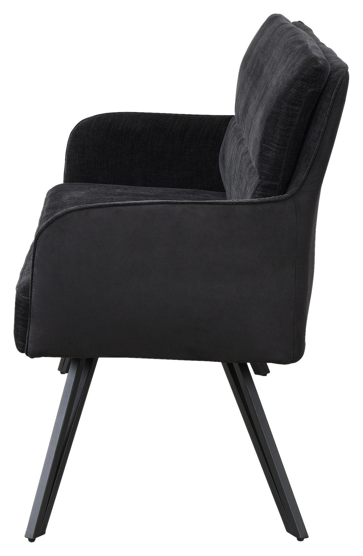 Sitzbank TINO schwarz Metall Microfaser B/H/T: ca. 140x94x67 cm TINO - schwarz (140,00/94,00/67,00cm) - byLIVING