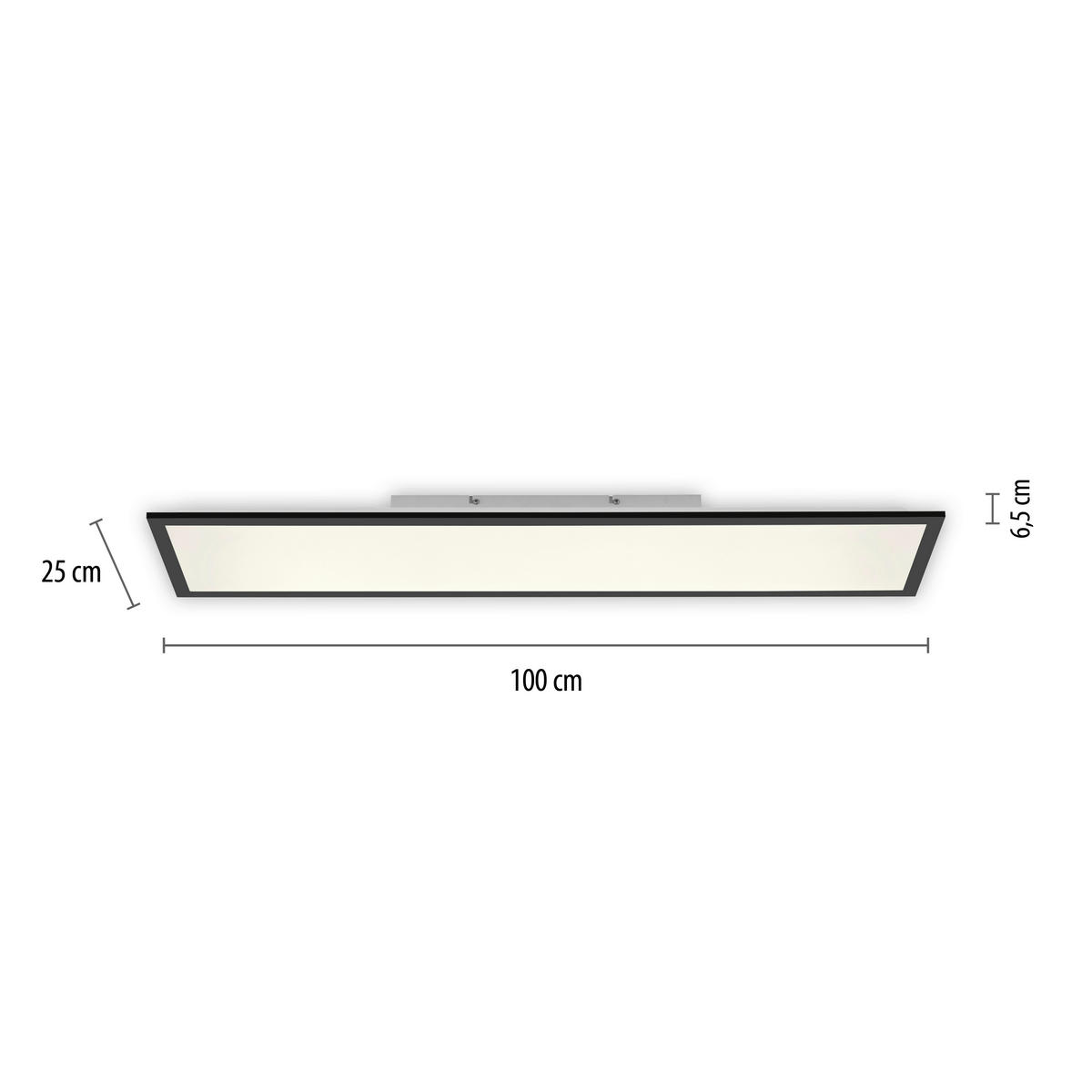 Just Light LED-Deckenleuchte schwarz B/H/L: ca. 25x6,5x100 cm LED-Deckenleuchte_Flat - schwarz (100,00/25,00/6,50cm) - Just Light