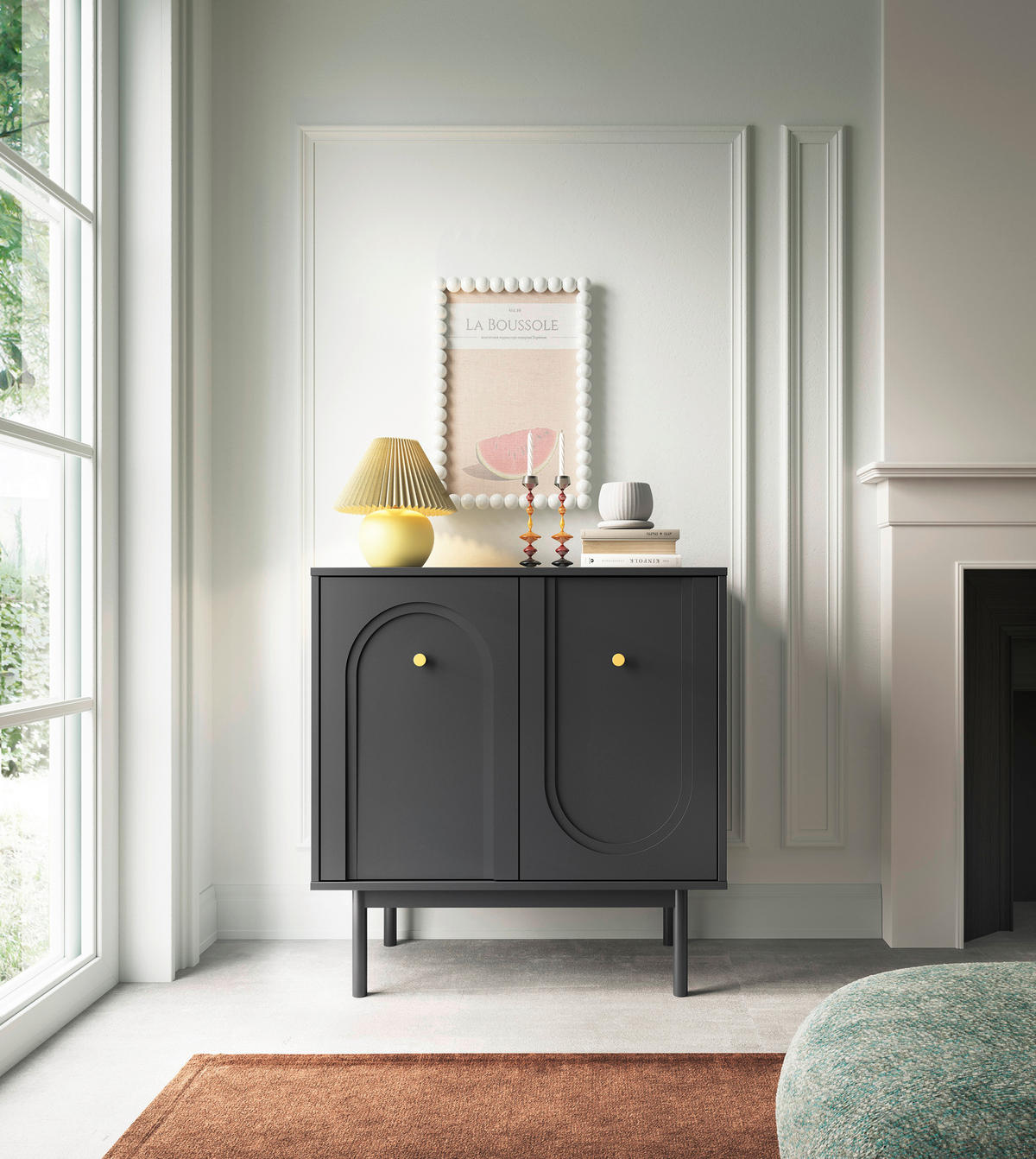 Kommode MAZOMA schwarz gold Optik B/H/T: ca. 79x82x39 cm MAZOMA - gold/schwarz (79,00/82,00/39,00cm) - WIPMEB