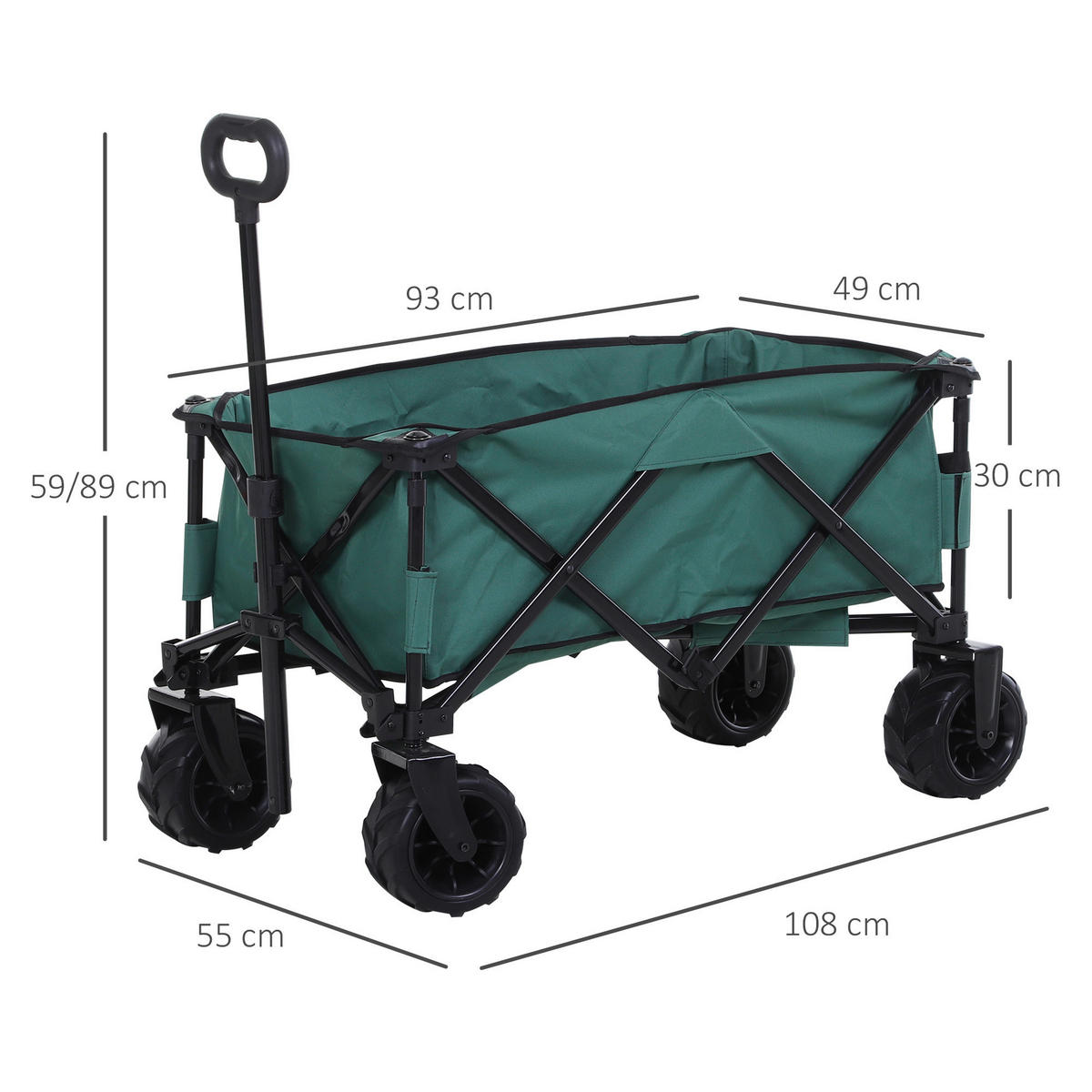 Outsunny Gerätewagen grün B/H/L: ca. 55x91x108 cm Bollerwagen - grün (108,00/55,00/91,00cm) - Outsunny