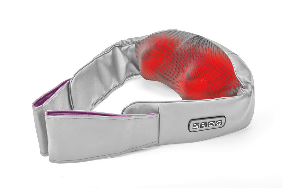 CLEANmaxx Shiatsu-Massagegerät grau lila Shiatsu-Massagegerät_VITALmaxx - lila/grau - CLEANmaxx