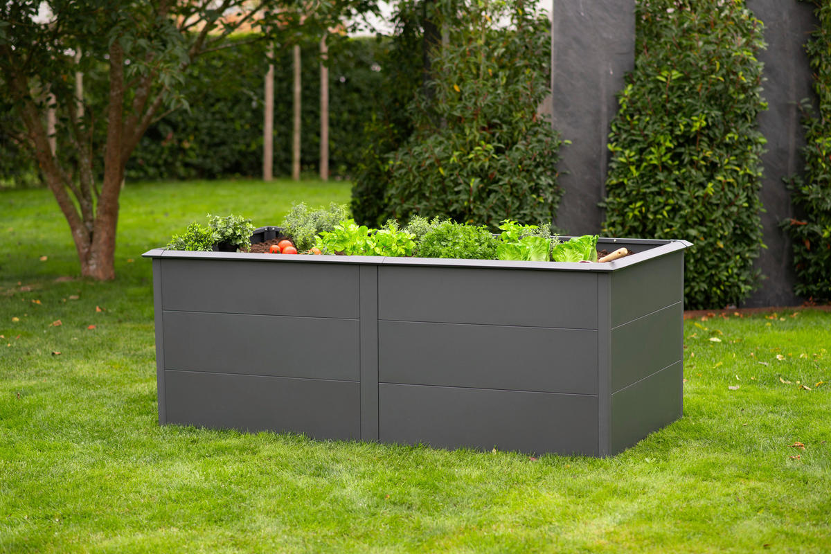 Westmann Hochbeet Primus XL anthrazit Metall B/H/T: ca. 200x77x100 cm Primus XL - anthrazit (200,00/77,00/100,00cm) - Westmann