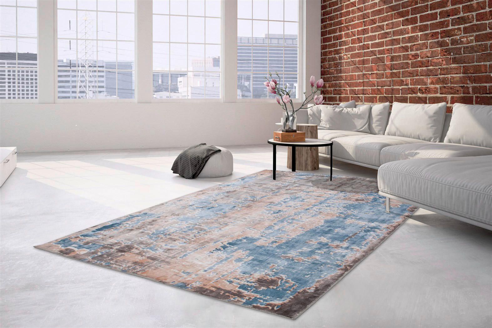 Arte Espina Kurzflorteppich Ocean 300 mehrfarbig B/L: ca. 170x240 cm Ocean 300 - blau/mehrfarbig (170,00/240,00cm) - Arte Espina