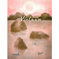 Komar Poster Vintage Travel Vietnam Landschaft B/L: ca. 30x40 cm Vintage Travel Vietnam - (30,00/40,00cm) - Komar