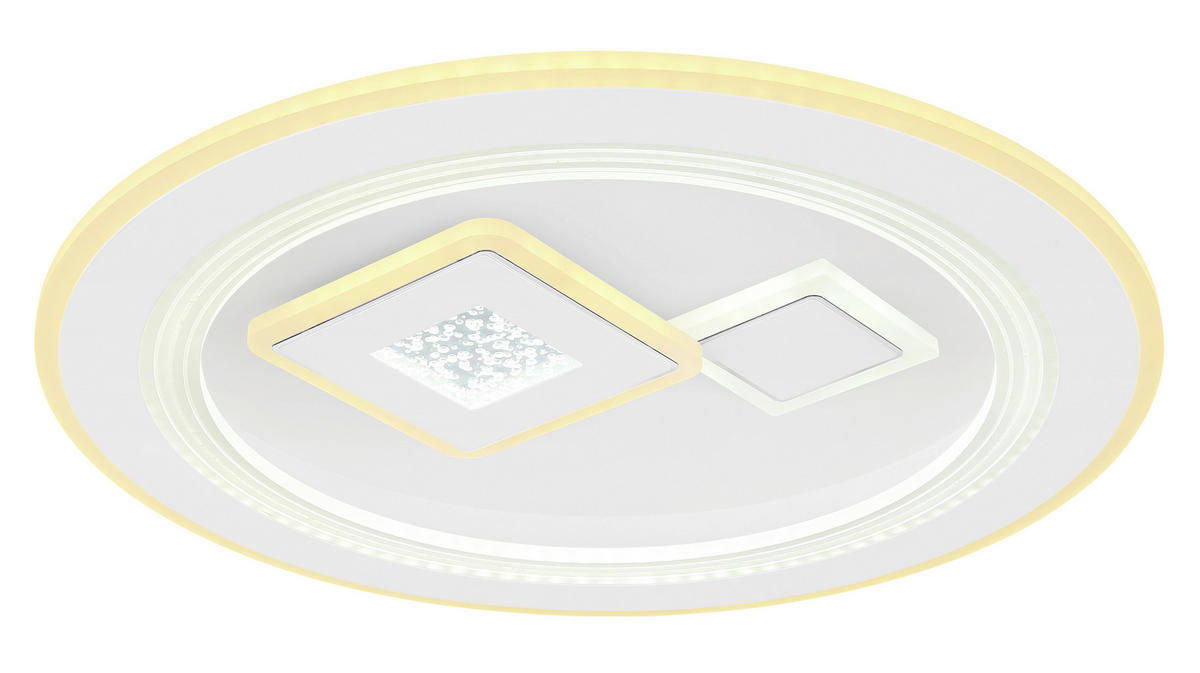 GLOBO Deckenleuchte VALERIA 48455-40R weiß Opal Metall Acryl H/D: ca. 7,4x46,6 cm VALERIA - weiß/Opal (46,60/7,40cm) - GLOBO