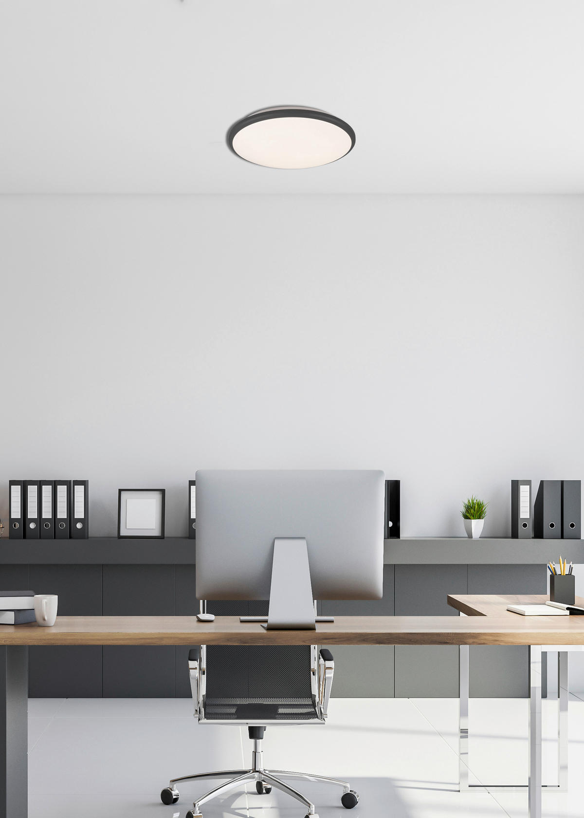 Reality Deckenleuchte R67021132 mattschwarz Kunststoff D: ca. 35 cm 1 Brennstellen LED-Deckenleuchte_Limbus - mattschwarz (35,00cm) - Reality