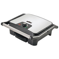 WKM Kontaktgrill KG-201.1 schwarz Kunststoff Metall B/H/T: ca. 32,6x12,7x32,6 cm Kontakt-Grill KG-201.1 - schwarz/stahlfarbig (32,60/12,70/32,60cm) - WKM