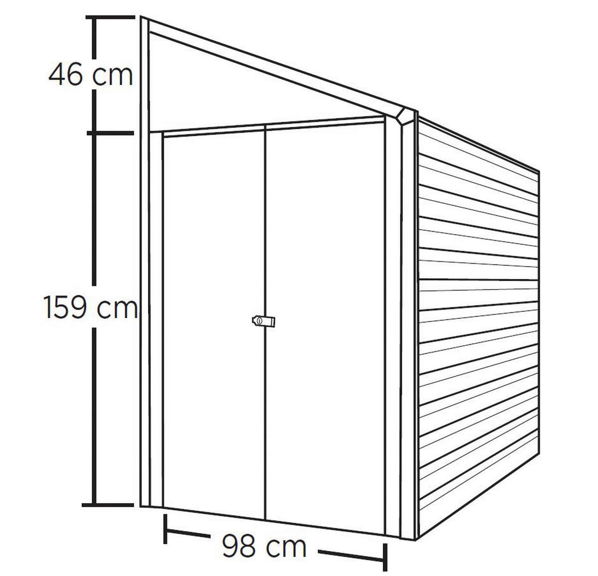 Spacemaker Anlehngerätehaus 4x7 grau B/H/T: ca. 203x208x124 cm 4x7 - grau (203,00/208,00/124,00cm) - Spacemaker