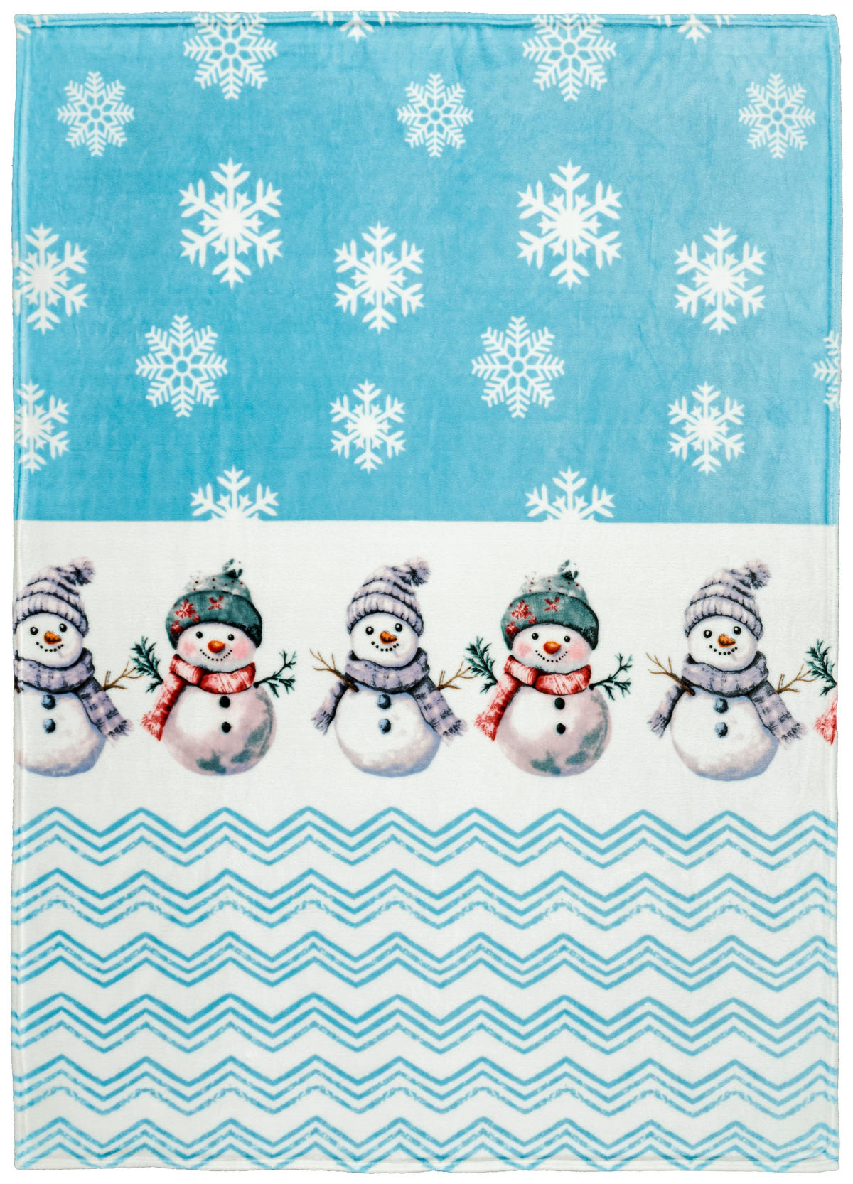 Wohndecke Flanell Wohndecke-Flanell_Schneemann150x200 - blau (150,00/200,00cm)