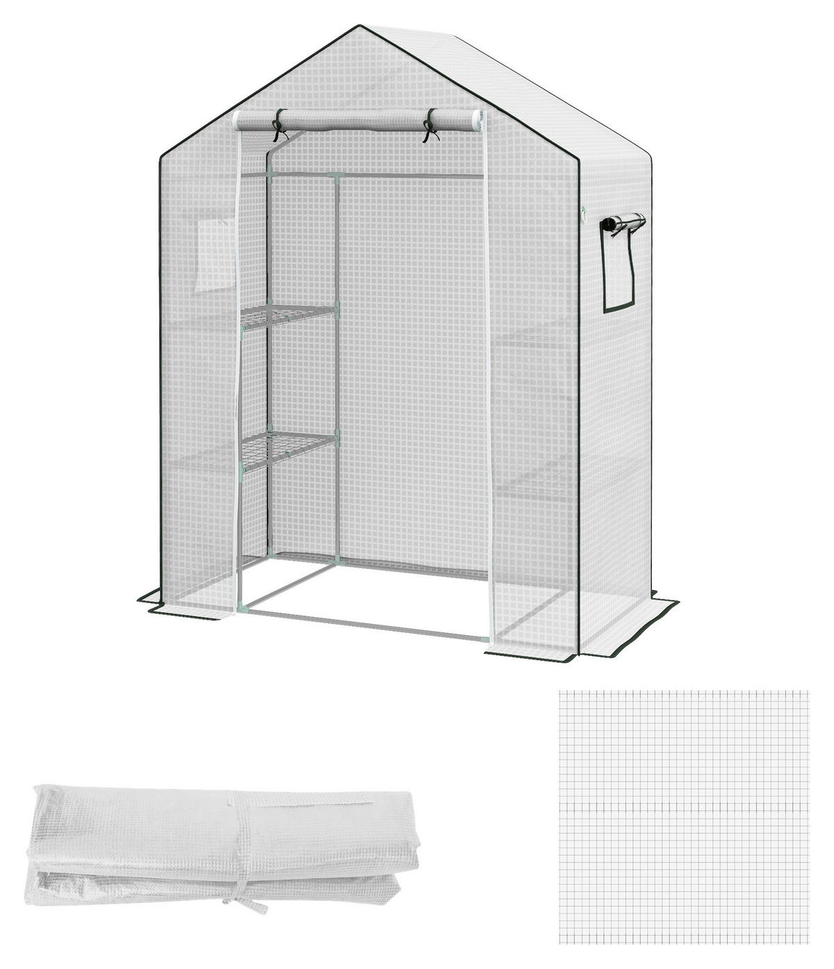 Outsunny Ersatzfolie weiß Kunststoff B/H/L: ca. 73x190x140 cm Ersatzfolie - weiß (140,00/73,00/190,00cm) - Outsunny