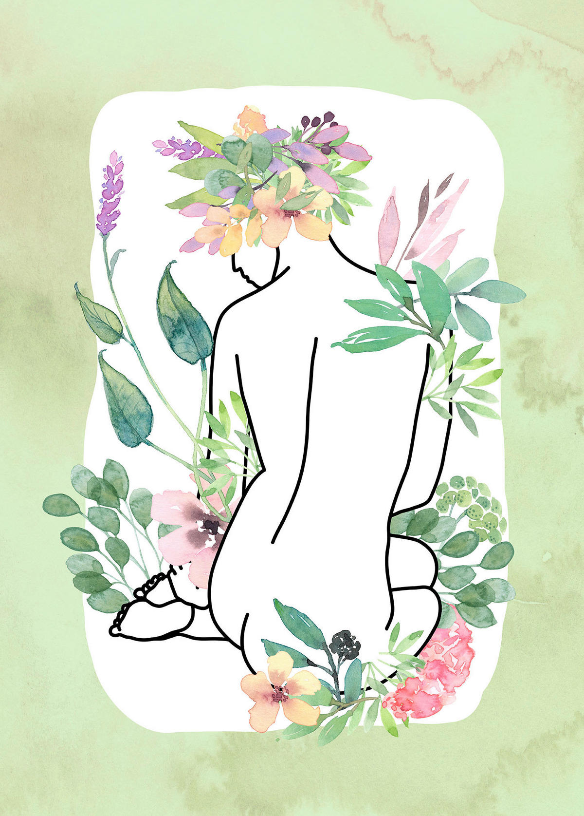 Komar Poster Vita Pura Blumenranke B/L: ca. 50x70 cm Vita Pura - (50,00/70,00cm) - Komar
