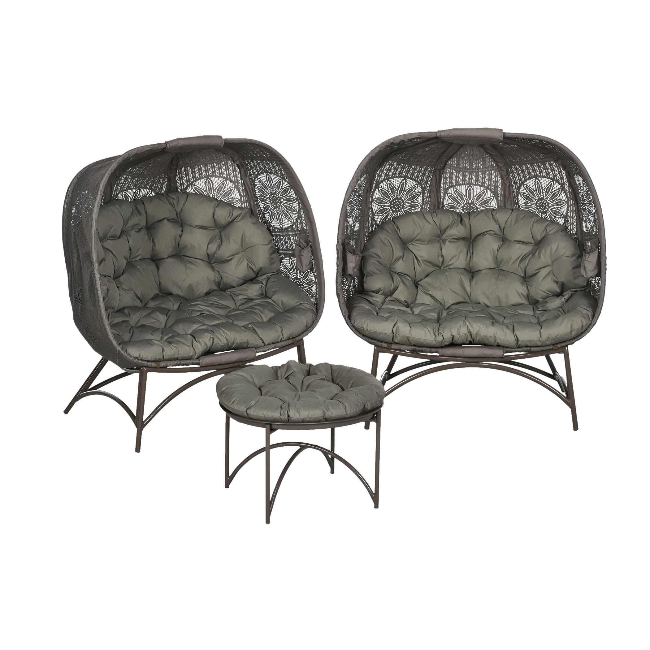 Outsunny Gartenstuhl sand Polypropylen B/H/L: ca. 75x126x142 cm Gartenstuhl-Set - sand (142,00/75,00/126,00cm) - Outsunny