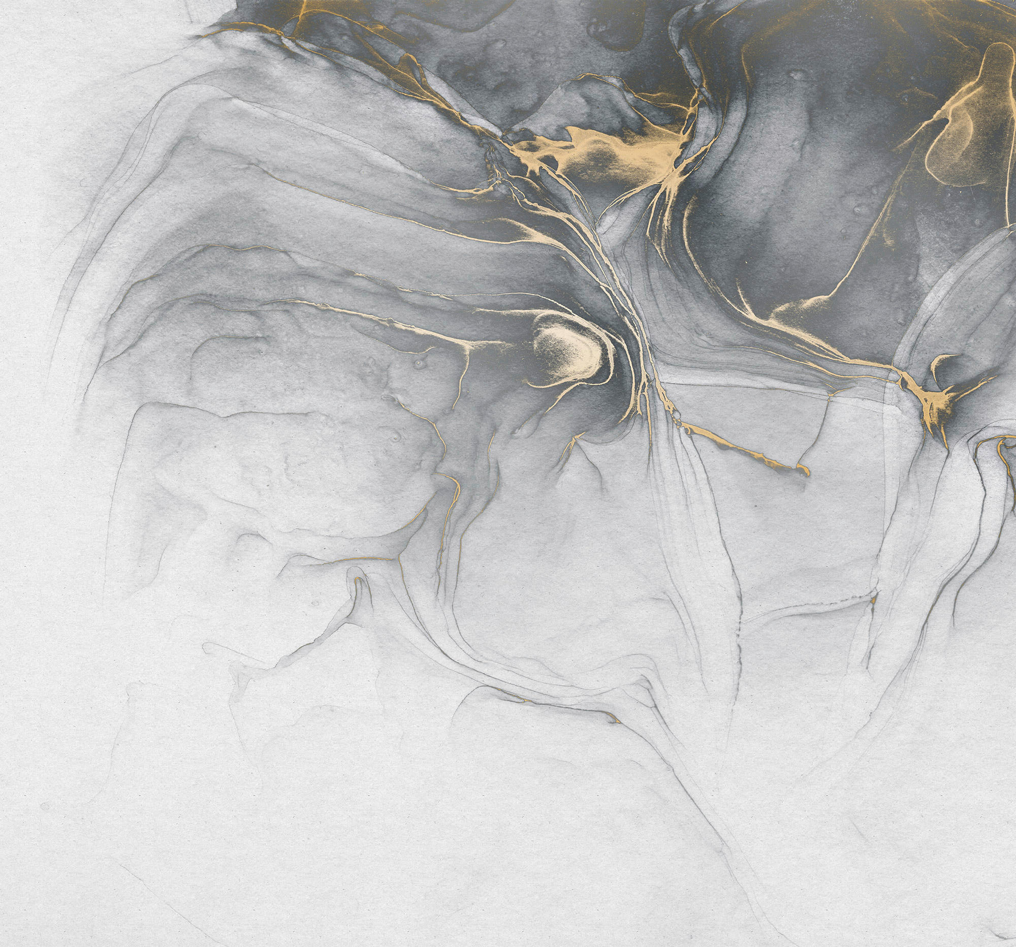 Komar Fototapete Ink Gold Fluid B/L: ca. 300x280 cm Ink Gold Fluid - (300,00/280,00cm) - Komar
