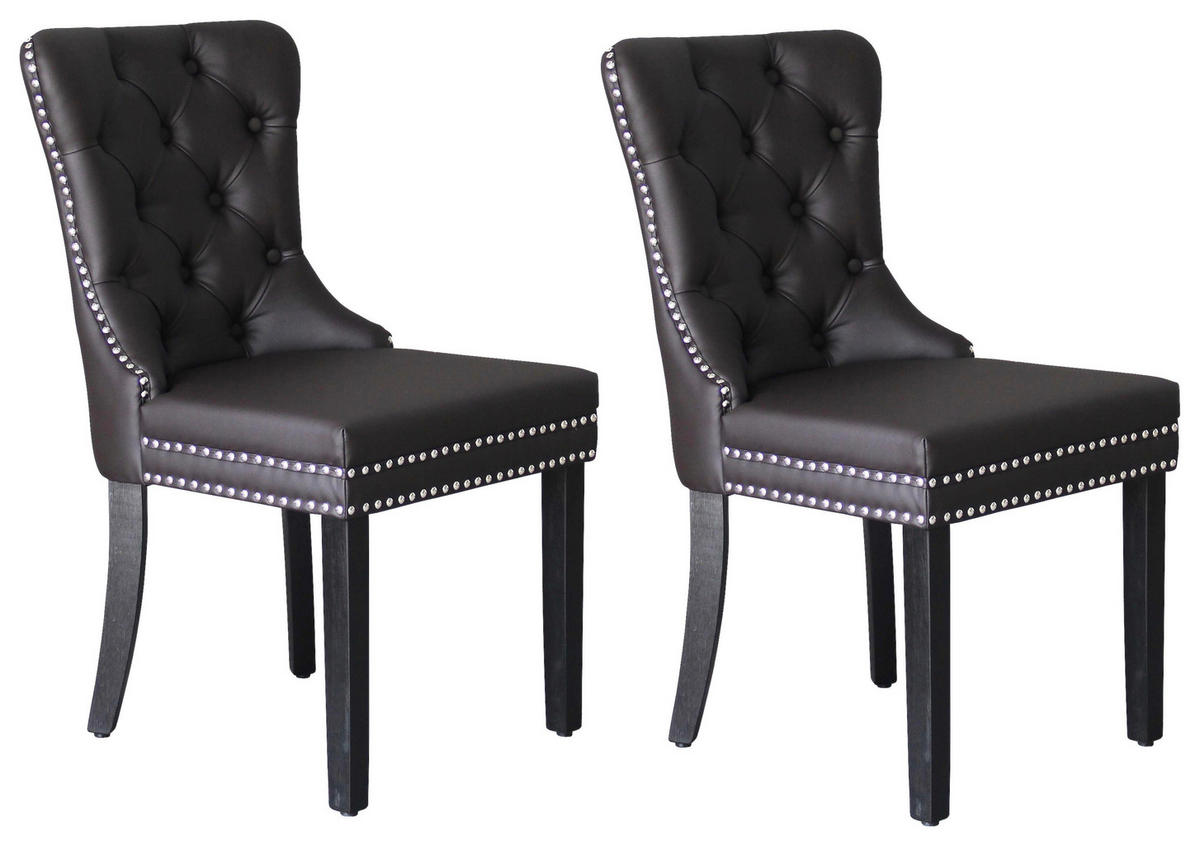 Stuhl DOMINO schwarz braun B/H/T: ca. 48,5x93x61 cm DOMINO - braun/schwarz (48,50/93,00/61,00cm) - byLIVING