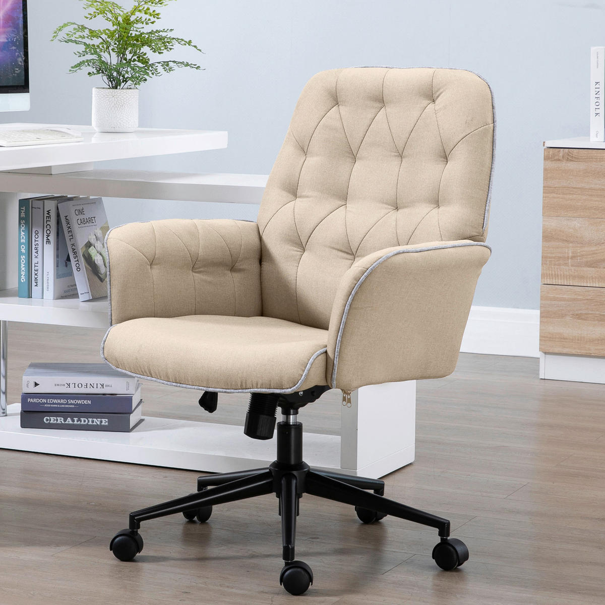 Drehstuhl 921-103BN beige 921-103BN - beige (66,00/89,50/69,00cm) - Vinsetto