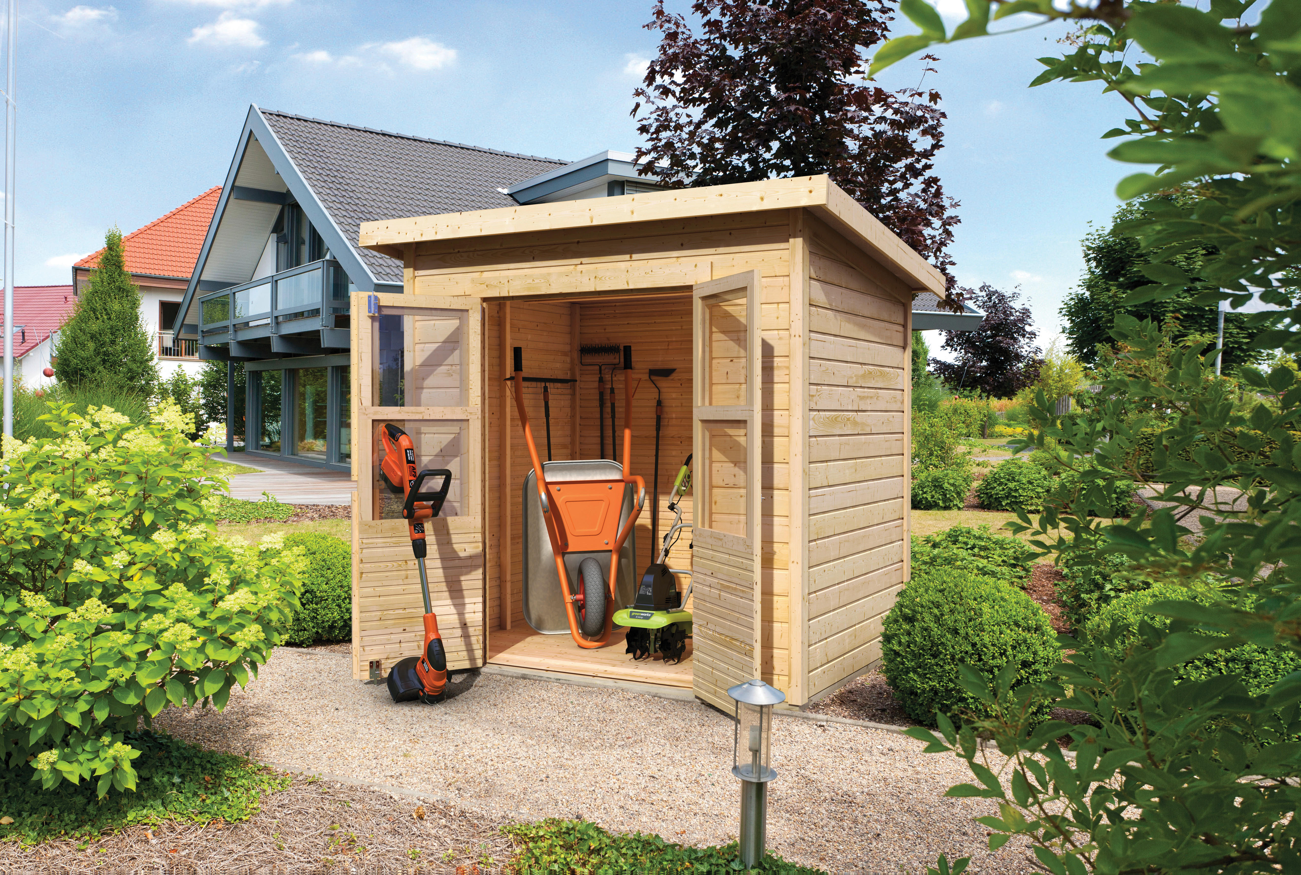 Karibu Gartenhaus Tony 2 B/H/T: ca. 242x220x214 cm Tony 2 - natur (242,00/220,00/214,00cm) - Karibu