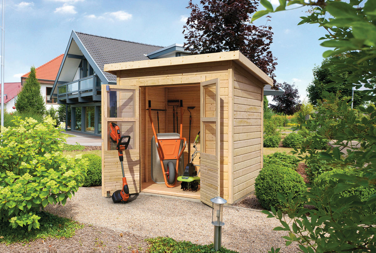 Karibu Gartenhaus Tony 2 B/H/T: ca. 242x220x214 cm Tony 2 - natur (242,00/220,00/214,00cm) - Karibu