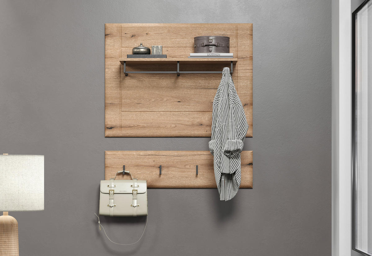 Garderobenpaneel Marlon Eiche Evoke Coast Nachbildung B/H/T: ca. 91x70x26 cm Marlon - Eiche (91,00/70,00/26,00cm)
