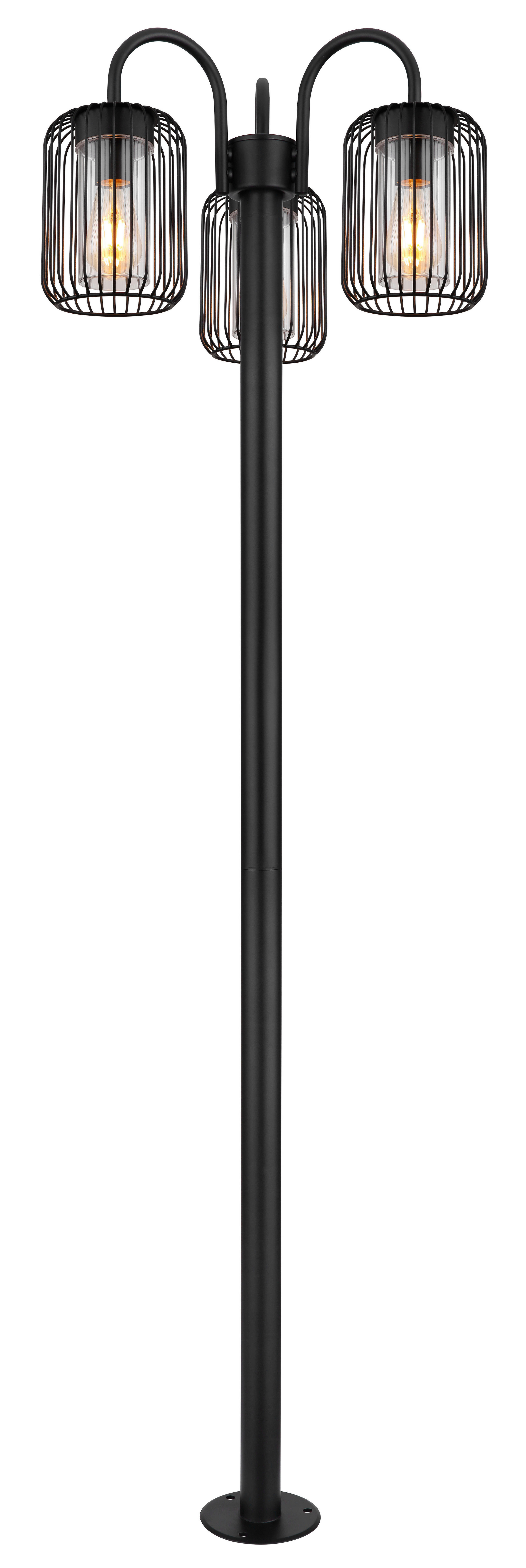 Außenleuchte schwarz klar H/D: ca. 180x48,5 cm ADELHEID - klar/schwarz (48,50/180,00cm) - GLOBO