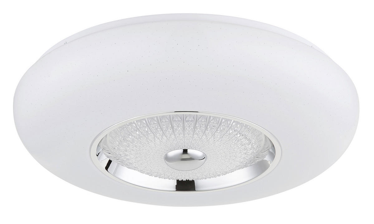 GLOBO Deckenleuchte klar weiß Opal Acryl Metall Kunststoff H/D: ca. 11x48,5 cm 1 Brennstellen GRAHAM - klar/weiß (48,50/11,00cm) - GLOBO