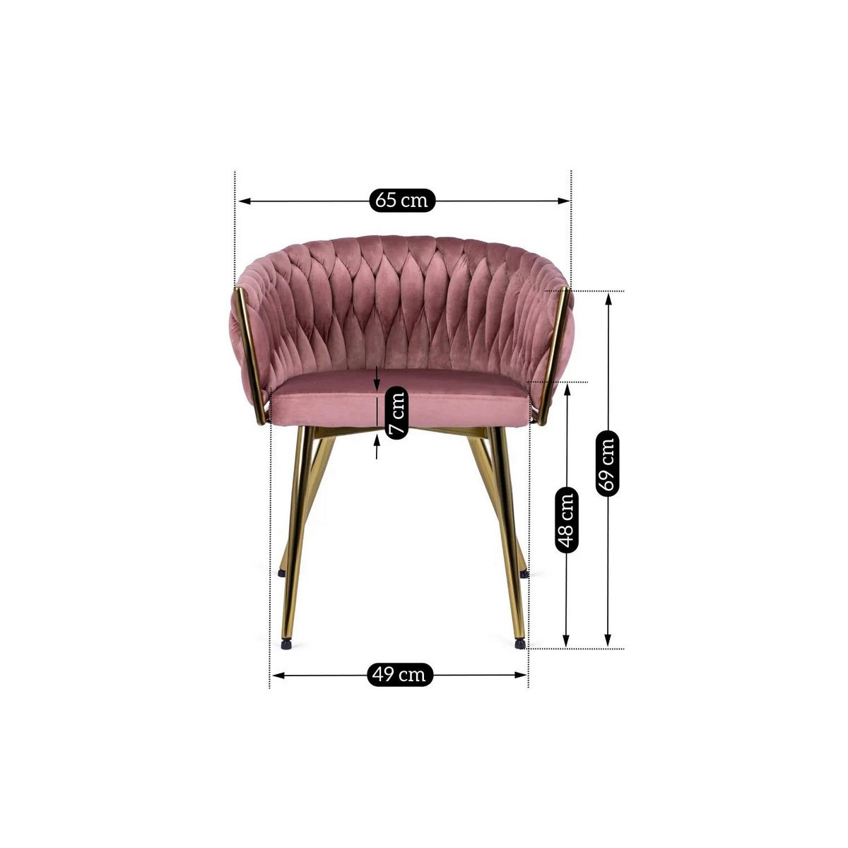 Stuhl CAPRI rosé Velourstoff B/H/T: ca. 65x73x54 cm CAPRI - rosé (65,00/73,00/54,00cm) - WIPMEB