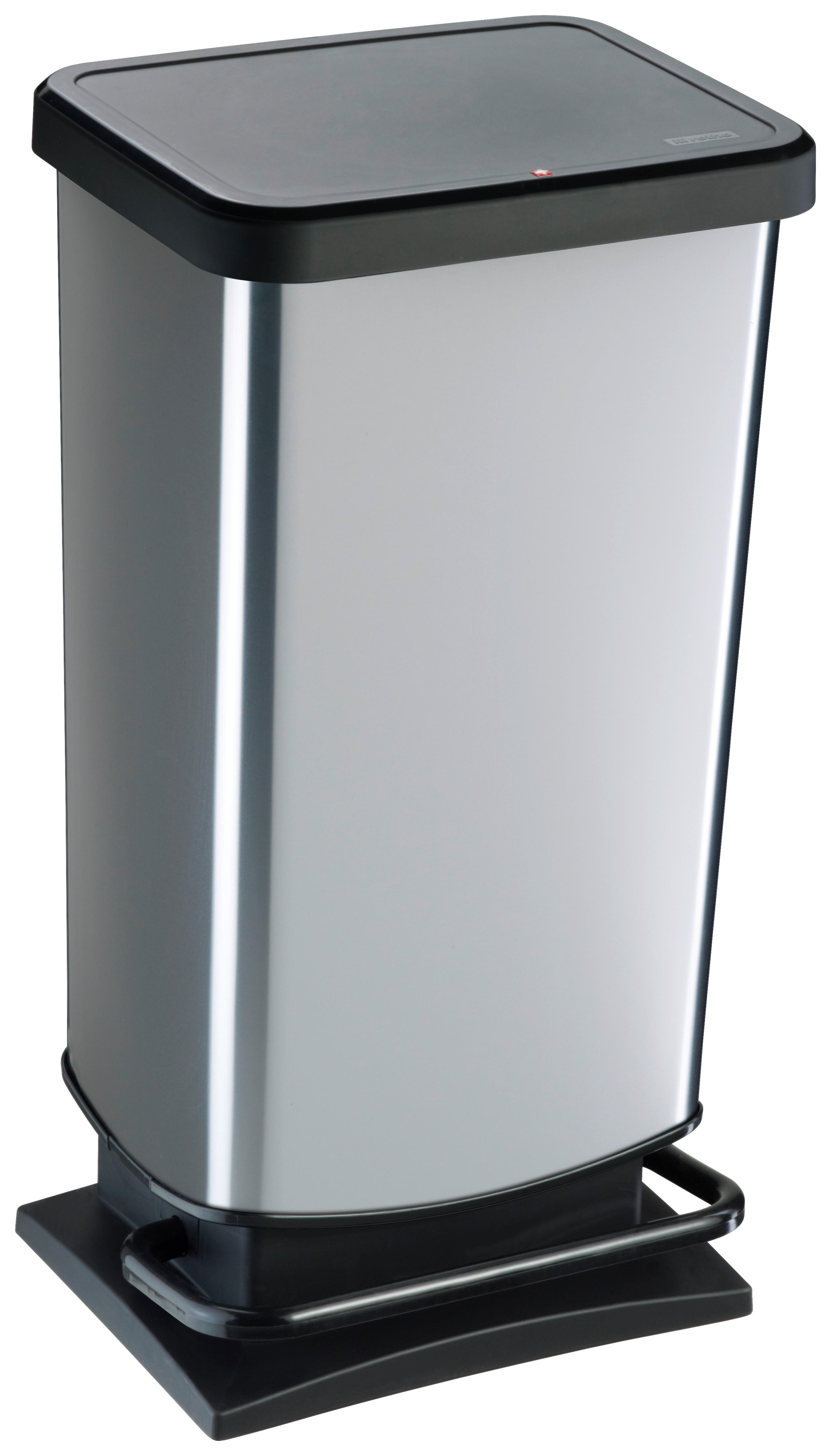 Rotho Treteimer silber B/H/L: ca. 29,5x67,6x35,3 cm Treteimer_Paso 40l - silber (35,30/29,50/67,60cm) - Rotho